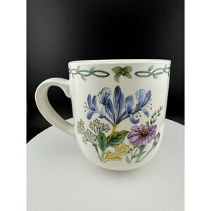 Thompson Pottery Retired "Floral Garden" Blue & Purple Mug